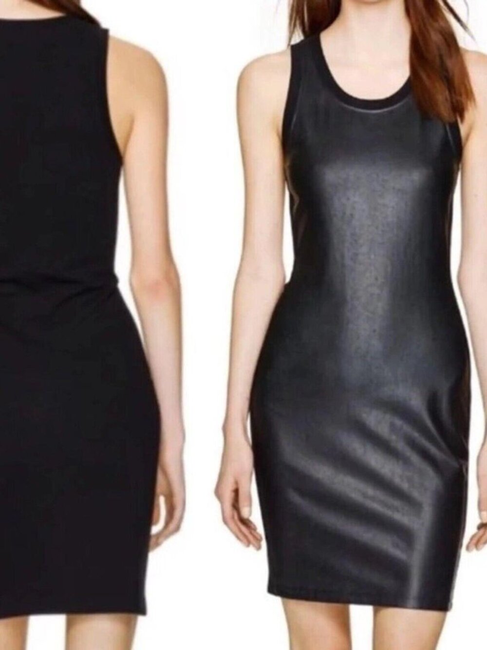 Wilfred Free women's dress size M black faux leather sheath sleeveless